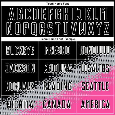 Custom Black Gray-Pink Gradient Geometric Shape Sublimation Soccer Uniform Jersey