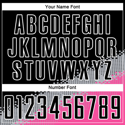 Custom Black Gray-Pink Gradient Geometric Shape Sublimation Soccer Uniform Jersey