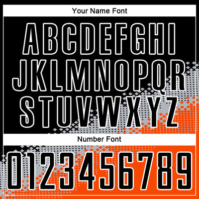 Custom Black Gray-Orange Gradient Geometric Shape Sublimation Soccer Uniform Jersey