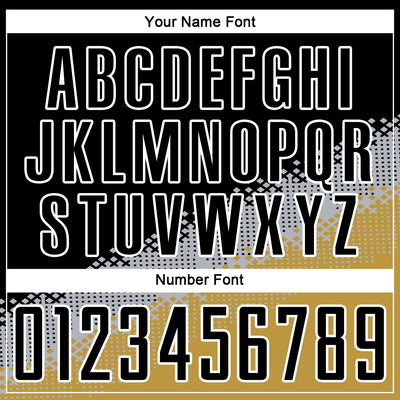 Custom Black Gray-Old Gold Gradient Geometric Shape Sublimation Soccer Uniform Jersey