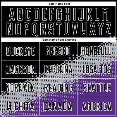 Custom Black Gray-Purple Gradient Geometric Shape Sublimation Soccer Uniform Jersey