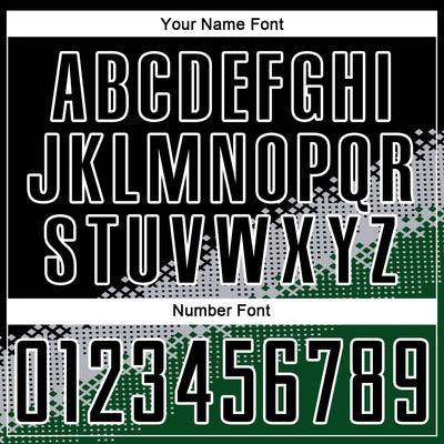 Custom Black Gray-Green Gradient Geometric Shape Sublimation Soccer Uniform Jersey