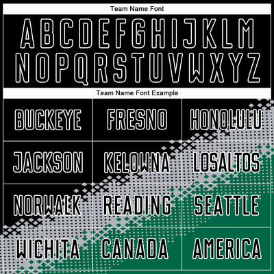Custom Black Gray-Kelly Green Gradient Geometric Shape Sublimation Soccer Uniform Jersey