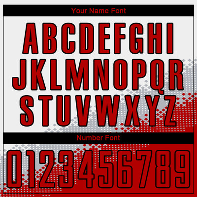 Custom White Red Gray-Black Gradient Geometric Shape Sublimation Soccer Uniform Jersey