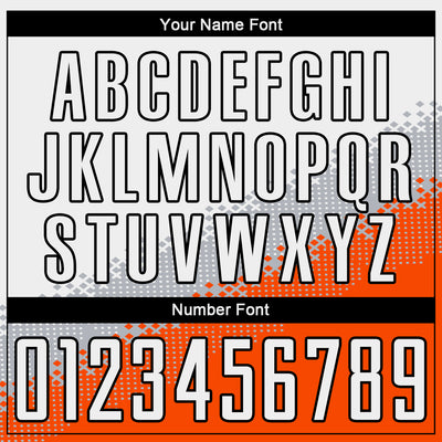 Custom White Gray Orange-Black Gradient Geometric Shape Sublimation Soccer Uniform Jersey