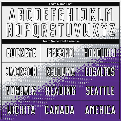 Custom White Gray Purple-Black Gradient Geometric Shape Sublimation Soccer Uniform Jersey