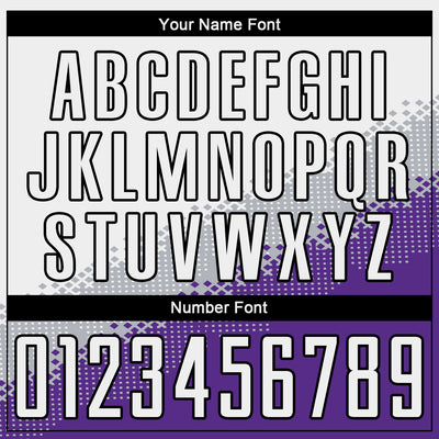 Custom White Gray Purple-Black Gradient Geometric Shape Sublimation Soccer Uniform Jersey