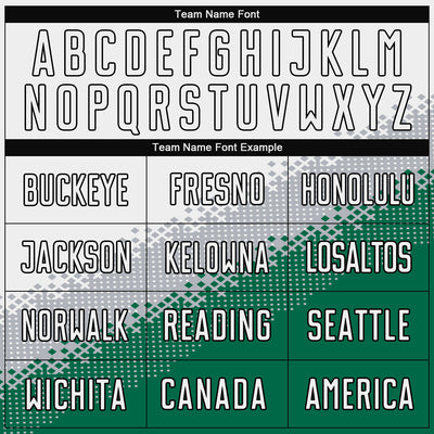 Custom White Gray Kelly Green-Black Gradient Geometric Shape Sublimation Soccer Uniform Jersey