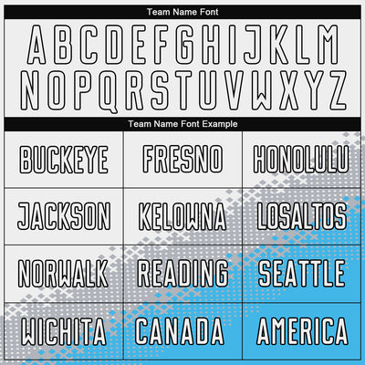 Custom White Gray Sky Blue-Black Gradient Geometric Shape Sublimation Soccer Uniform Jersey