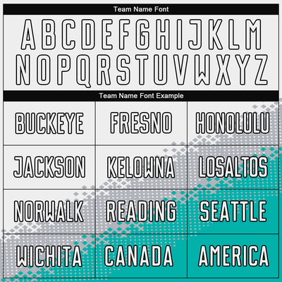 Custom White Gray Aqua-Black Gradient Geometric Shape Sublimation Soccer Uniform Jersey