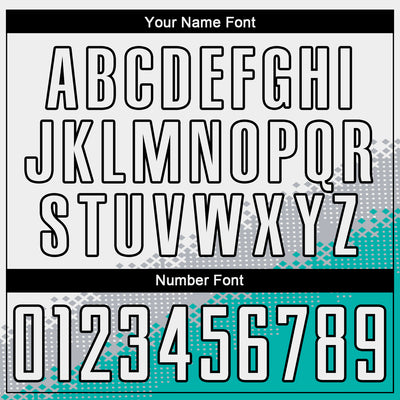 Custom White Gray Aqua-Black Gradient Geometric Shape Sublimation Soccer Uniform Jersey