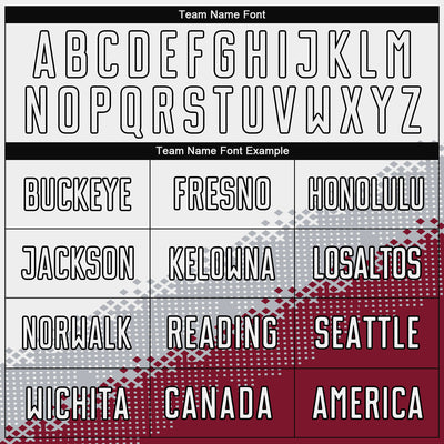 Custom White Gray Crimson-Black Gradient Geometric Shape Sublimation Soccer Uniform Jersey