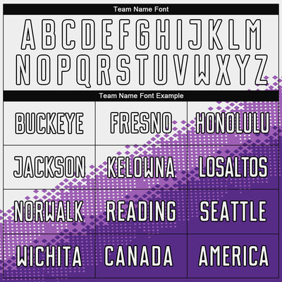 Custom White Medium Purple Purple-Black Gradient Geometric Shape Sublimation Soccer Uniform Jersey