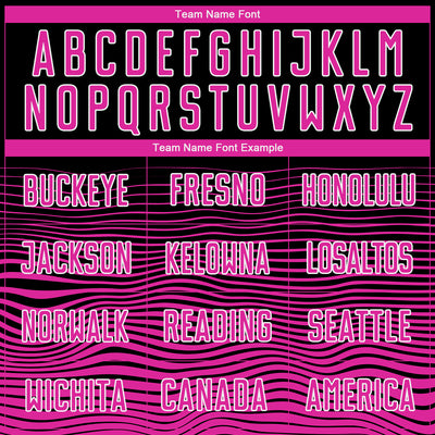 Custom Black Deep Pink-White Gradient Line Sublimation Soccer Uniform Jersey