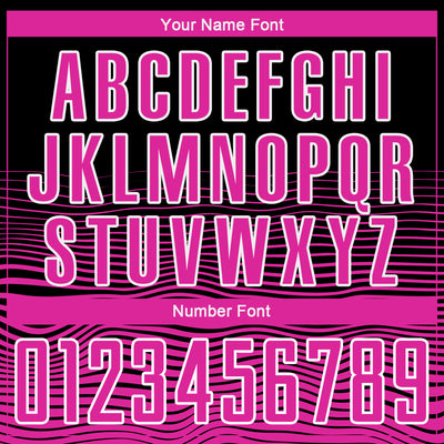 Custom Black Deep Pink-White Gradient Line Sublimation Soccer Uniform Jersey