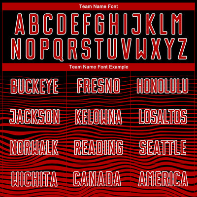 Custom Black Red-White Gradient Line Sublimation Soccer Uniform Jersey