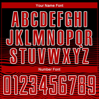 Custom Black Red-White Gradient Line Sublimation Soccer Uniform Jersey