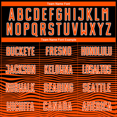 Custom Black Orange-White Gradient Line Sublimation Soccer Uniform Jersey