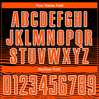 Custom Black Orange-White Gradient Line Sublimation Soccer Uniform Jersey