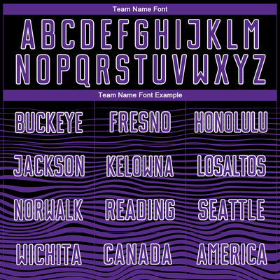 Custom Black Purple-White Gradient Line Sublimation Soccer Uniform Jersey