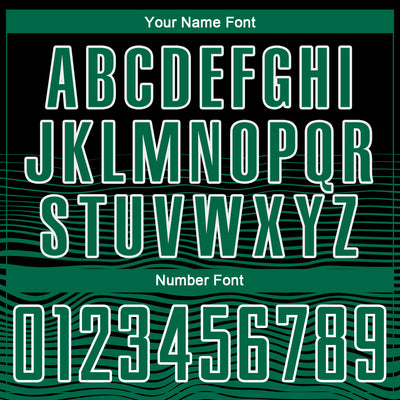 Custom Black Kelly Green-White Gradient Line Sublimation Soccer Uniform Jersey