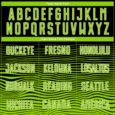 Custom Black Neon Green-White Gradient Line Sublimation Soccer Uniform Jersey