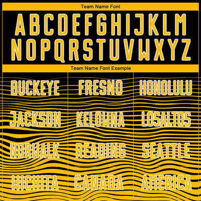 Custom Black Gold-White Gradient Line Sublimation Soccer Uniform Jersey