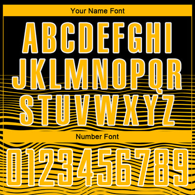 Custom Black Gold-White Gradient Line Sublimation Soccer Uniform Jersey