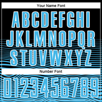 Custom Black Sky Blue-White Gradient Line Sublimation Soccer Uniform Jersey