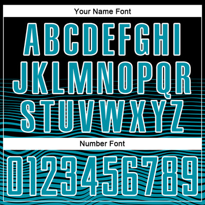 Custom Black Teal-White Gradient Line Sublimation Soccer Uniform Jersey