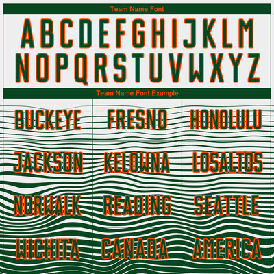 Custom White Green-Orange Gradient Line Sublimation Soccer Uniform Jersey