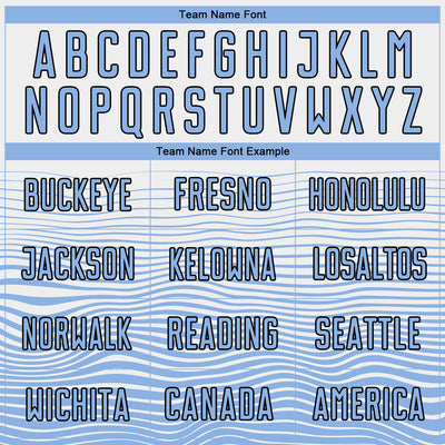 Custom White Light Blue-Black Gradient Line Sublimation Soccer Uniform Jersey