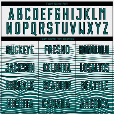 Custom White Teal-Black Gradient Line Sublimation Soccer Uniform Jersey