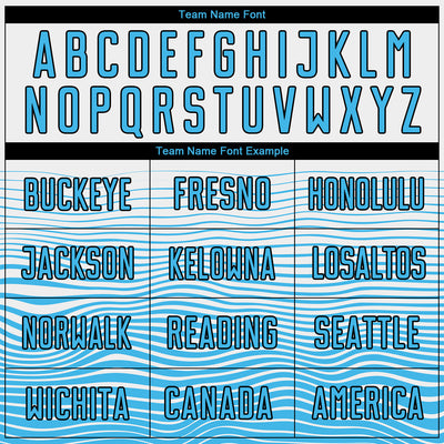 Custom White Sky Blue-Black Gradient Line Sublimation Soccer Uniform Jersey