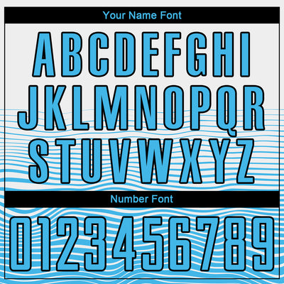 Custom White Sky Blue-Black Gradient Line Sublimation Soccer Uniform Jersey