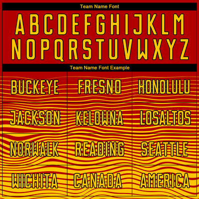 Custom Red Yellow-Black Gradient Line Sublimation Soccer Uniform Jersey