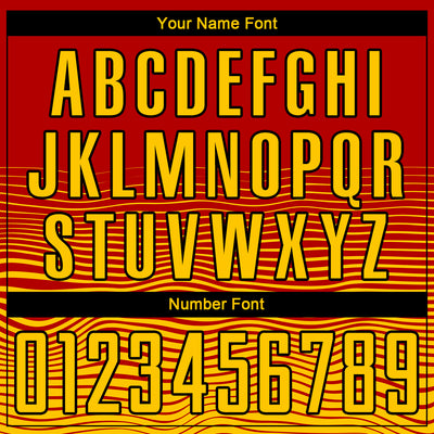 Custom Red Yellow-Black Gradient Line Sublimation Soccer Uniform Jersey