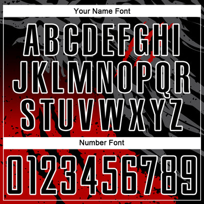 Custom Black Red-White Gradient Scratch Splash Sublimation Soccer Uniform Jersey