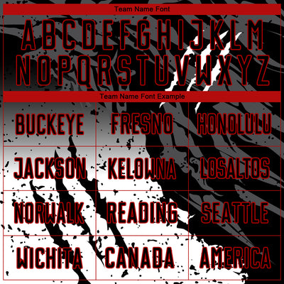 Custom Black White-Red Gradient Scratch Splash Sublimation Soccer Uniform Jersey