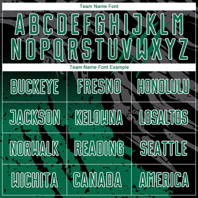 Custom Black Kelly Green-White Gradient Scratch Splash Sublimation Soccer Uniform Jersey