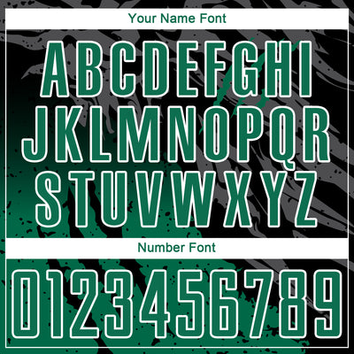 Custom Black Kelly Green-White Gradient Scratch Splash Sublimation Soccer Uniform Jersey