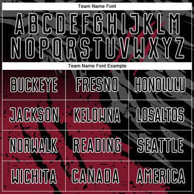 Custom Black Crimson-White Gradient Scratch Splash Sublimation Soccer Uniform Jersey