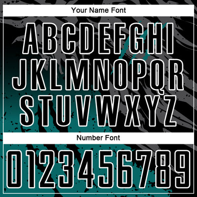 Custom Black Teal-White Gradient Scratch Splash Sublimation Soccer Uniform Jersey