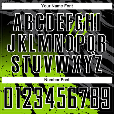 Custom Black Neon Green-White Gradient Scratch Splash Sublimation Soccer Uniform Jersey