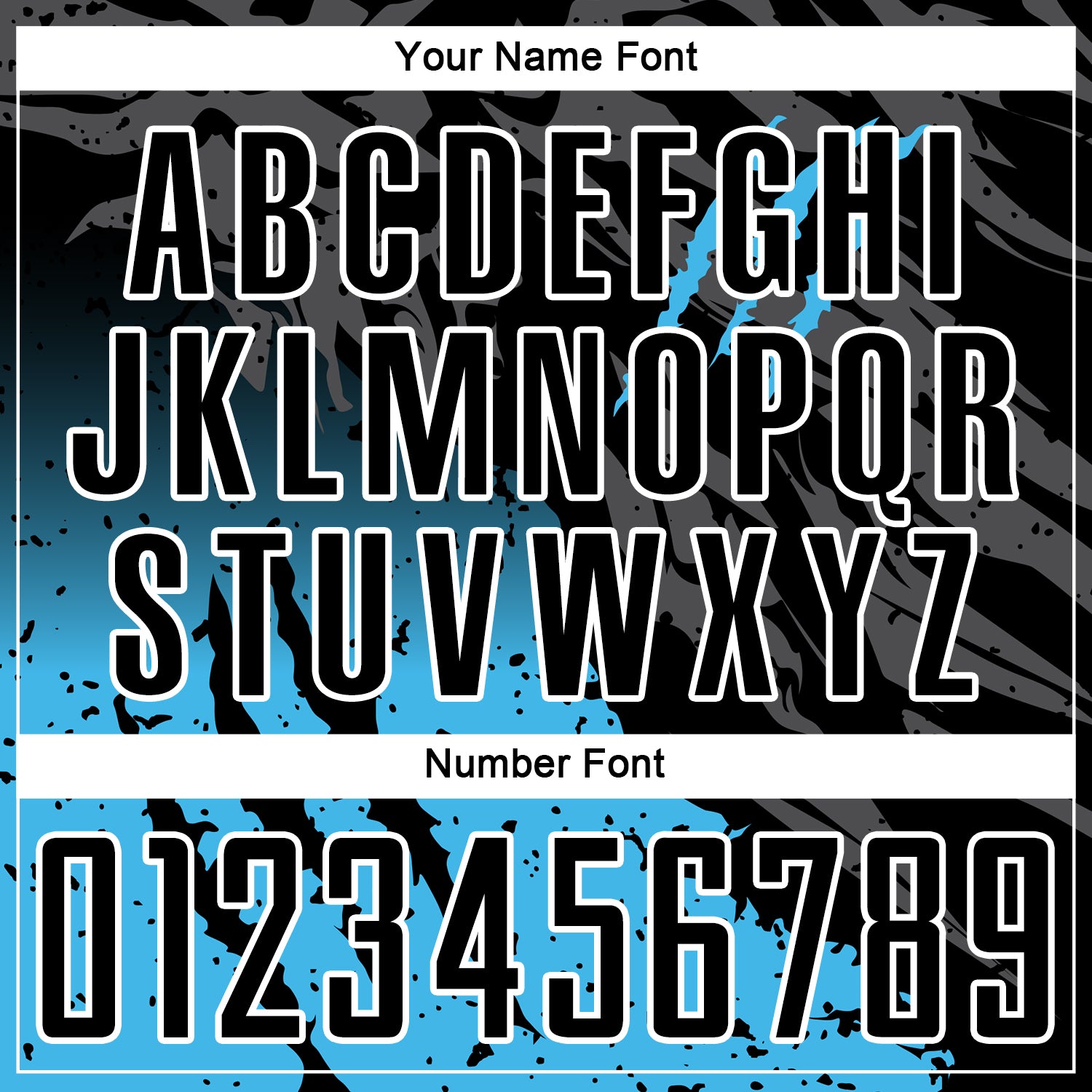 Custom Black Sky Blue-White Gradient Scratch Splash Sublimation Soccer Uniform Jersey