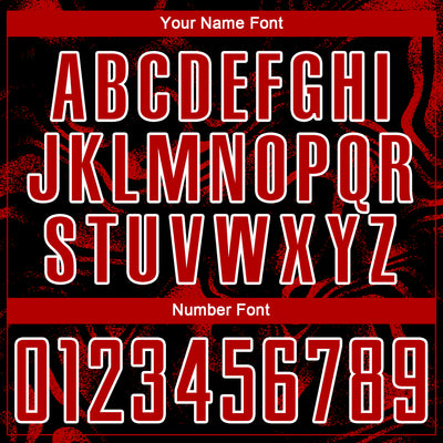 Custom Black Red-White Abstract Liquid Sublimation Soccer Uniform Jersey