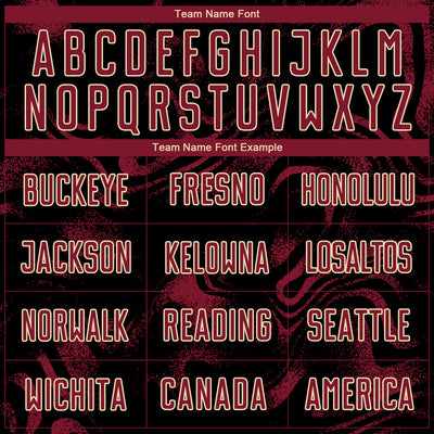 Custom Black Crimson-Cream Abstract Liquid Sublimation Soccer Uniform Jersey