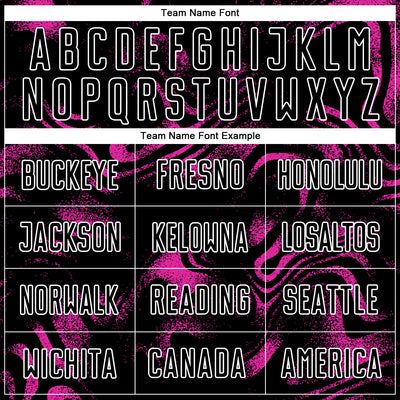 Custom Black Deep Pink-White Abstract Liquid Sublimation Soccer Uniform Jersey