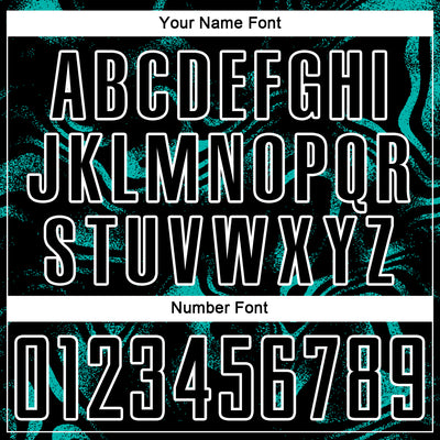 Custom Black Aqua-White Abstract Liquid Sublimation Soccer Uniform Jersey