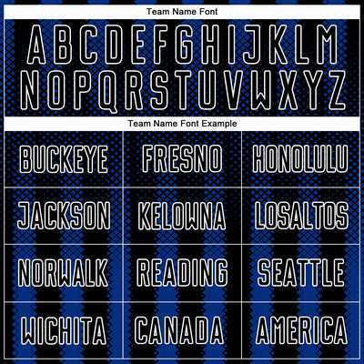 Custom Black Royal-White Geometric Shape Sublimation Soccer Uniform Jersey